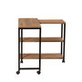 Hanah Home Mesa Auxiliar Industrial Tablero Melamina Pino Atlántico y Negro 70x63x76 cm